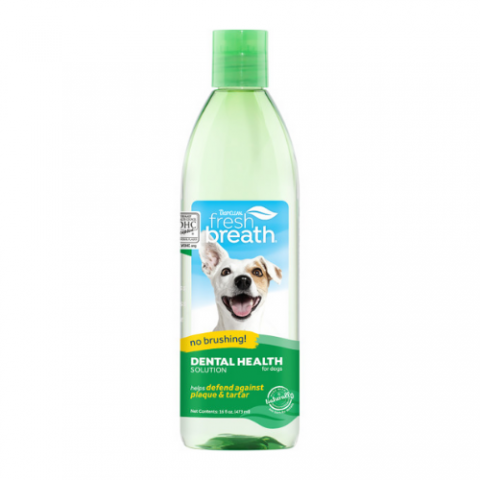 FBWA16Z TropiClean Fresh Breath Dental Health Solution for Dogs, 16oz 1
